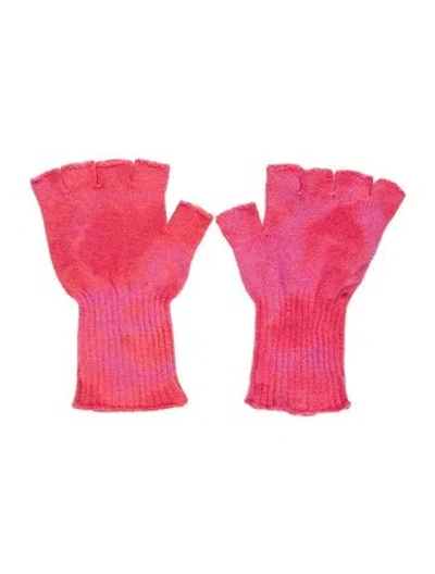 Pre-owned The Elder Statesman Fingerless Cashmere Gloves In Pink