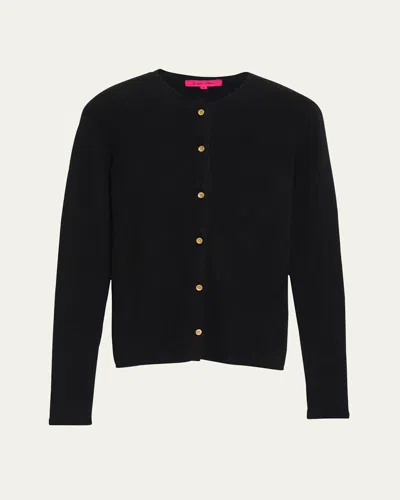 The Elder Statesman Fitted Cashmere Cardigan In Black