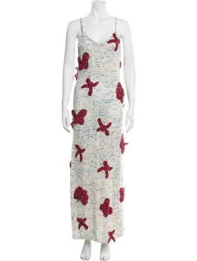 Pre-owned The Elder Statesman Floral Print Long Dress W/ Tags