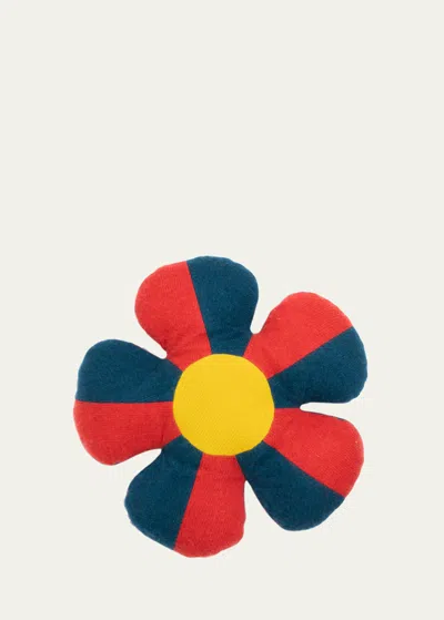The Elder Statesman Flower Colorblock Cashmere Pillow, 21" Round In Multi