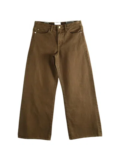 The Elder Statesman Frayed-hem Wide-leg Jeans In Green