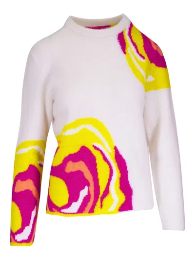 The Elder Statesman Geode Nimbus Sweater In White