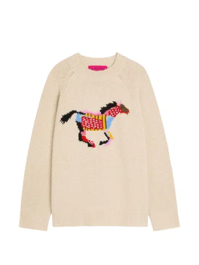 The Elder Statesman Glacier Horse Intarsia Knitwear In Multi