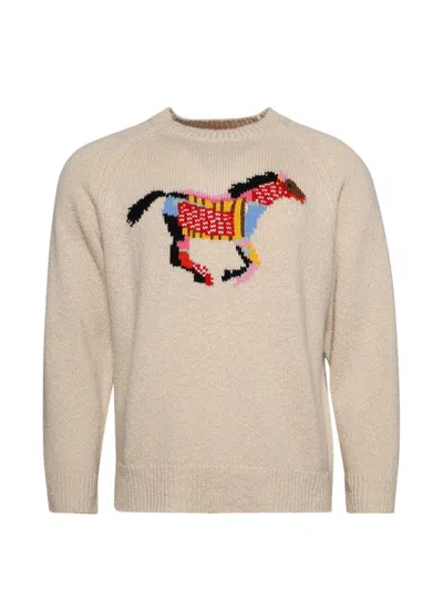 The Elder Statesman Glacier Horse Sweater In Pink