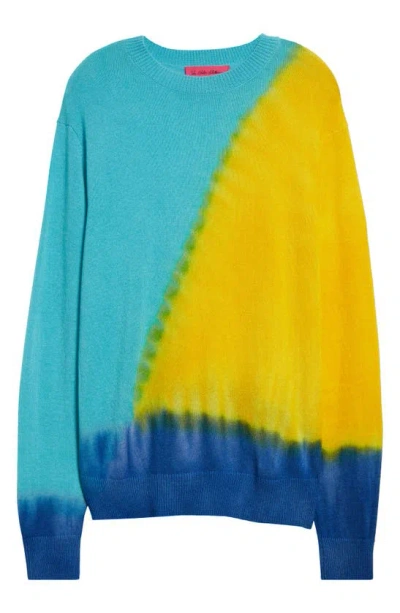 The Elder Statesman Gradient Tranquility Cashmere Sweater In Blue/green Multi