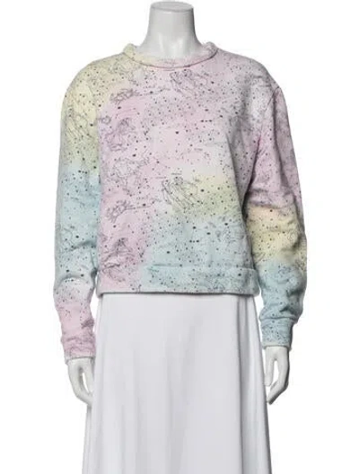 Pre-owned The Elder Statesman Graphic Print Crew Neck Sweatshirt In Multi