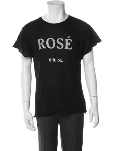 Pre-owned The Elder Statesman Graphic Print Crew Neck T-shirt In Black