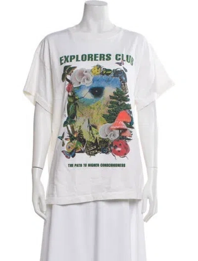 Pre-owned The Elder Statesman Graphic Print Crew Neck T-shirt W/ Tags In Neutral