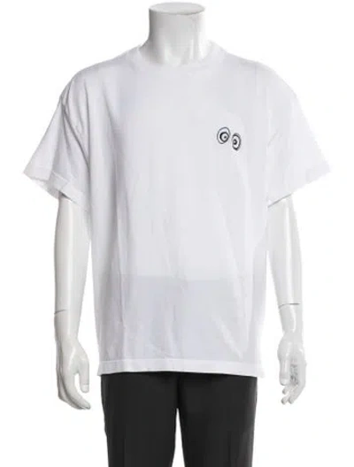 Pre-owned The Elder Statesman Graphic Print Crew Neck T-shirt In White