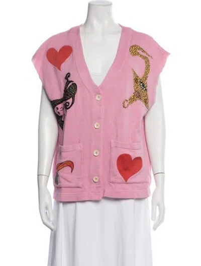 Pre-owned The Elder Statesman Graphic Print Jacket In Pink