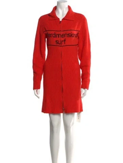 Pre-owned The Elder Statesman Graphic Print Mini Dress In Red