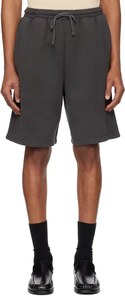 The Elder Statesman Gray Daily Ball Shorts In Coal