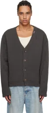 The Elder Statesman Gray Daily Cardigan In Coal