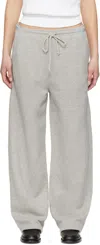 The Elder Statesman Gray Daily Wide Leg Sweatpants In 053 Heather Grey
