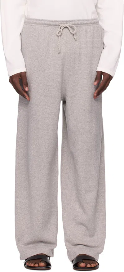 The Elder Statesman Gray Daily Wide Leg Sweatpants