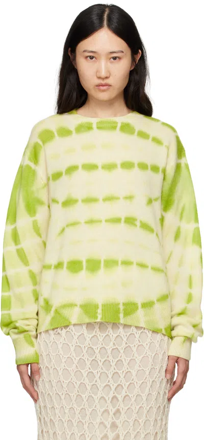 The Elder Statesman Trance Tie-dyed Cashmere Sweater In Green