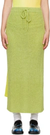 The Elder Statesman Green Selerino Net Midi Skirt In Wasabi