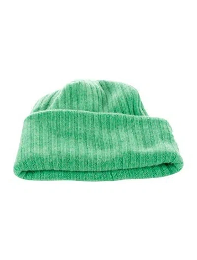 Pre-owned The Elder Statesman Green Wool Knit Beanie With Tags
