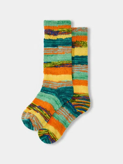 The Elder Statesman Hand-knitted Cashmere Socks One Size  Abask Luxury Gift In  Multi