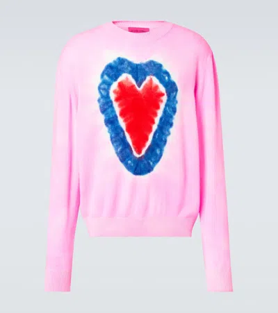 The Elder Statesman Heart Dye Cashmere Sweater In Pink