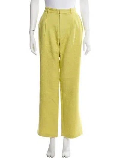 Pre-owned The Elder Statesman Hemp Wide Leg Pants W/ Tags In Yellow