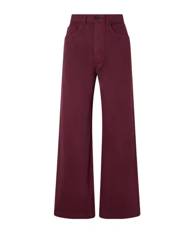 The Elder Statesman Herringbone Cotton Wide-leg Casual Pants In Red