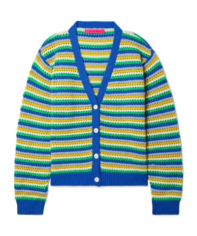 The Elder Statesman Hollow-knit Cardigan In Blue