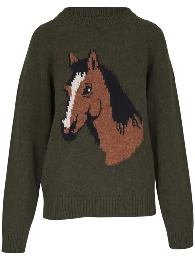 The Elder Statesman Horsey Pullover In Grün