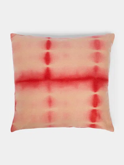 The Elder Statesman Hot-dye Cashmere Pillow  Abask Luxury Gift In Red