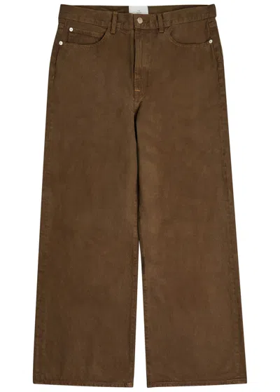 The Elder Statesman Hunter Wide-leg Jeans In Brown