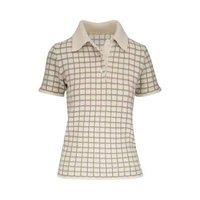 Pre-owned The Elder Statesman Ida Checkered Polo 'moss Check' | Green | Women's Size M