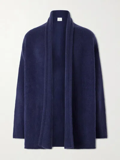 The Elder Statesman Italy Smoking Shawl-collar Cashmere Cardigan In Blue