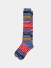 The Elder Statesman Jasper Stripe Cashmere Knee-high Socks One Size  Abask Luxury Gift In  Multi