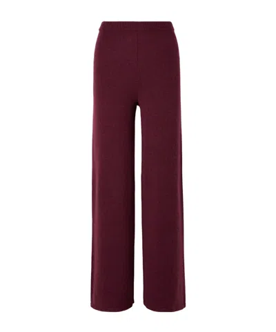 The Elder Statesman Juniper Cashmere Wide-leg Casual Pants In Burgundy