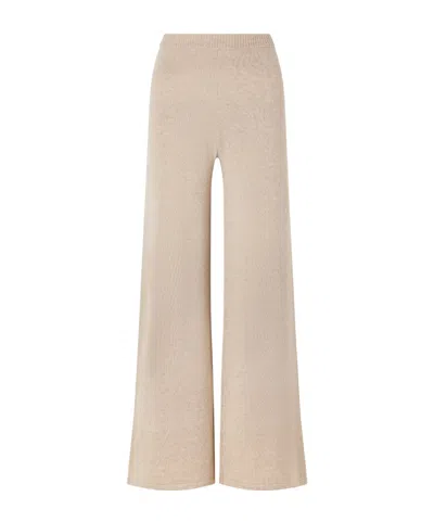 The Elder Statesman Juniper Cashmere Wide-leg Casual Pants In Neutral