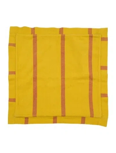 Pre-owned The Elder Statesman Knit Patterned Pillow Sham In Yellow