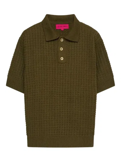 The Elder Statesman Knit Polo Shirt In Blue