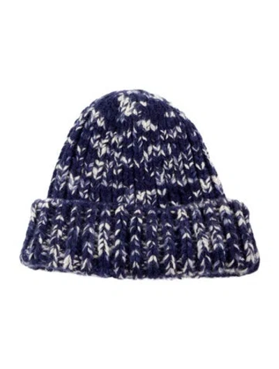 Pre-owned The Elder Statesman Knitted Beanie In Blue