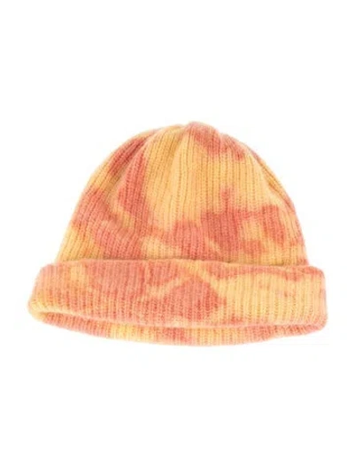 Pre-owned The Elder Statesman Knitted Beanie In Yellow