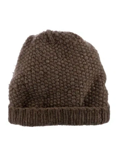 Pre-owned The Elder Statesman Knitted Cashmere Beanie In Brown