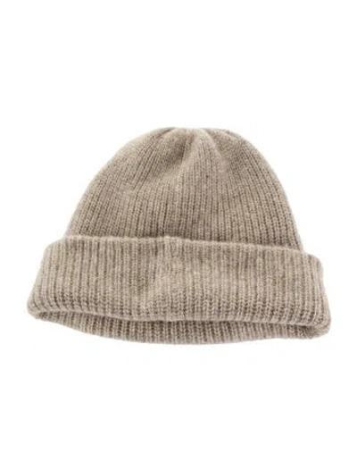 Pre-owned The Elder Statesman Knitted Cashmere Beanie In Neutral