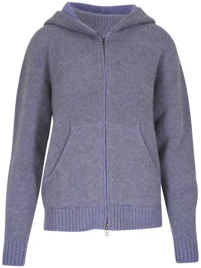 The Elder Statesman Gestrickte Kapuzenjacke In Grau
