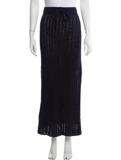 Pre-owned The Elder Statesman Lace Pattern Long Skirt W/ Tags In Blue