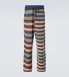 The Elder Statesman Leo Striped Cashmere And Cotton Pants In Multicoloured