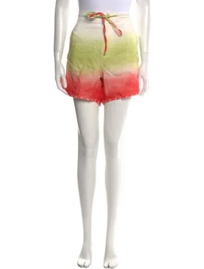 Pre-owned The Elder Statesman Linen Mini Shorts In Red