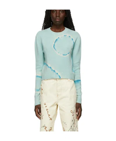 THE ELDER STATESMAN LOGO ROUND-NECK KNIT PULLOVER