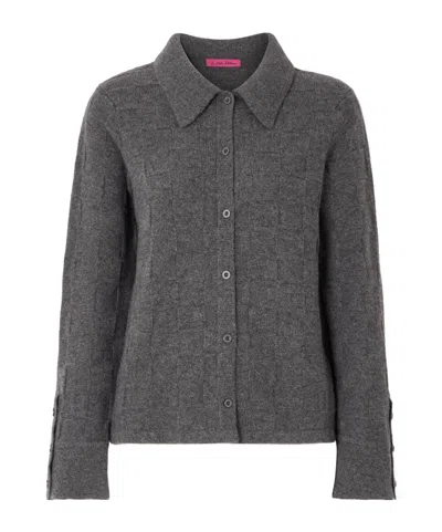 The Elder Statesman Long-sleeved Cashmere Cardigan In Gray
