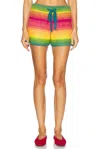 The Elder Statesman Lounge Short In Blurry Stripe