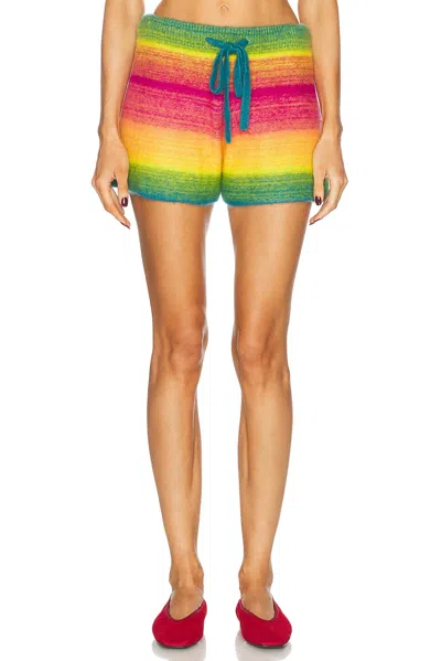 The Elder Statesman Lounge Short In Blurry Stripe