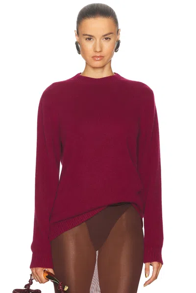 The Elder Statesman Malibu Crew Sweater In Merlot